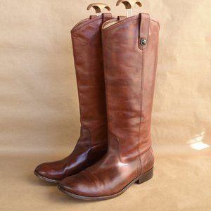 * FRYE Melissa Button Lug Tall Leather Riding Boot